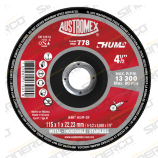 Imagen de DISCO CORTE METAL T41 SP 4½X.04X7/8" HUM