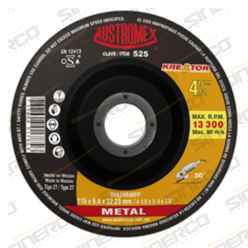 Imagen de 525 DISCO DESBASTE METAL INDUSTRIAL 4 1/2X1/4X7/8