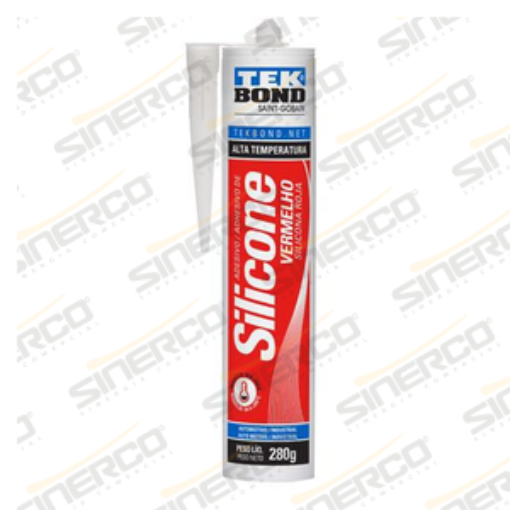 Imagen de SILICONA ACETICA ALTA TEMPERATURA TEKBOND 280/290G/ML CARTUCHO ROJO
