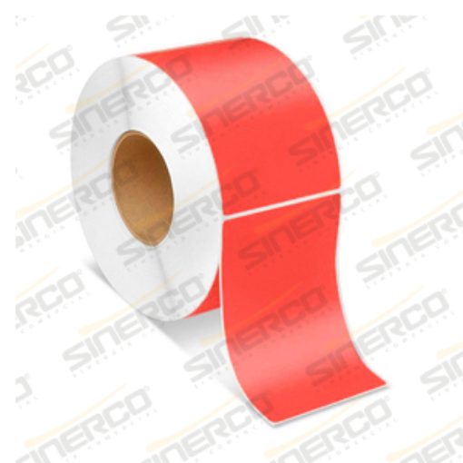 Imagen de ETIQUETA ADHE. TT 3X5 R-500 C-1 ROJO/NEGRO