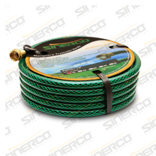 Imagen de MANGUERA TRAMADA VERDE 1/2" X 10 MTS. CONEX. LATON