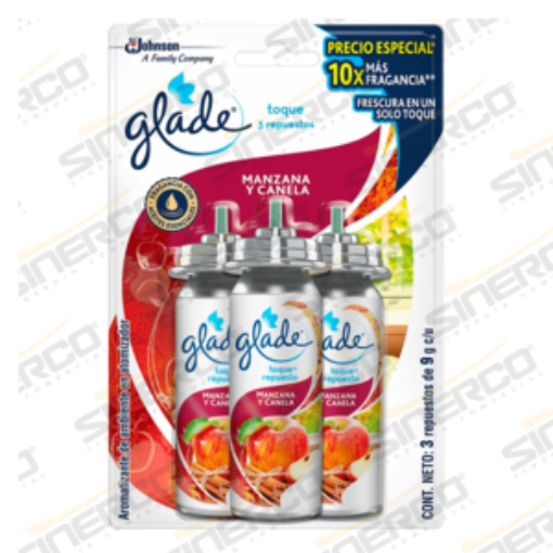 Imagen de GLADE TOQUE 3 REPUESTOS 9G MANZANA CANELA