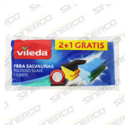 Imagen de VILEDA FIBRA SALVAUÑAS MULTIUSO SUAVE/FUERTE 3PACK