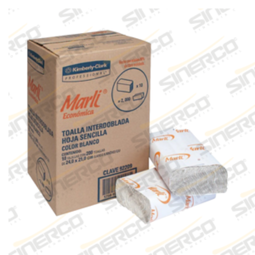 Imagen de TOALLA MANOS INTERDOBLADA MARLI® ECONÓMICA 200 HJS X 10 PAQ