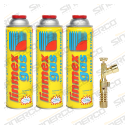 Imagen de SOPLETE LATON G-3, C/3 TANQUE DESECHABLE 275GRS