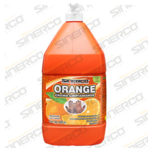 Imagen de DESENGRASANTE ORANGE CREMA P/MANOS 4 LTS SINERCO