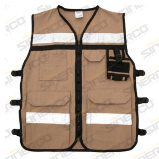 Imagen de CHALECO RESCATISTA BEIGE MEDIANO COSTADO AJUSTABLE