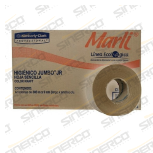 Imagen de KCP 90505 MARLI HIGIENICO JUMBO ECOLOGICO JR 300 M X 9.0 CM  X 12 ROLLOS